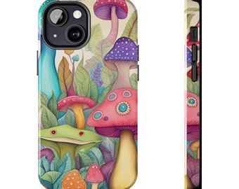 Whimsical Field of Mushrooms iPhone Cases Fungi Phone Case Woodlands iPhone Case iPhone 7, 8, X, 11, 12, 13, 14 & more iPhone Case Mushrooms