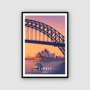 Sydney Australia Travel Poster Sydney Print Wall Art Australia Illustration Home Decor Sydney Gift Art Print Sydney Travel Print