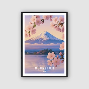 Mount Fuji Japan Travel Poster Mount Fuji Print Wall Art Japan Illustration Home Decor Mount Fuji Gift Art Print Mount Fuji Travel Print