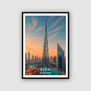 Dubai UAE Travel Poster Dubai Print Wall Art UAE Illustration Home Decor Dubai Gift Art Print Dubai Travel Print