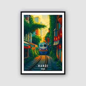 Hanoi Vietnam Travel Poster Hanoi Print Wall Art Vietnam Illustration Home Decor Hanoi Gift Art Print Hanoi Travel Print