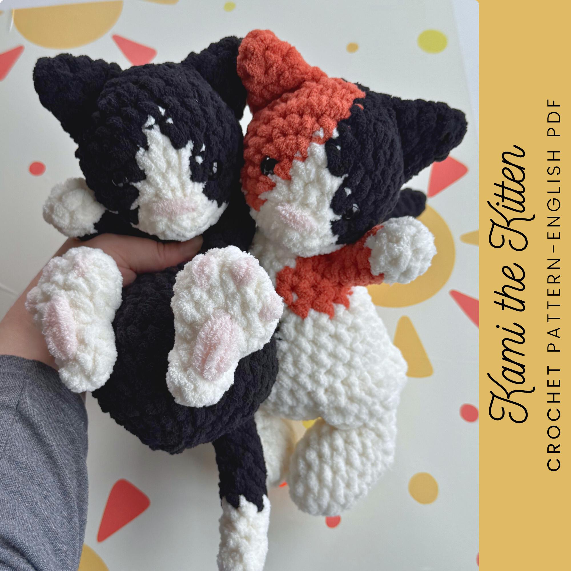 Amigurumi chat motif au crochet PDF - Kami le chaton doudou ou câlin - peluche - oeil de broderie