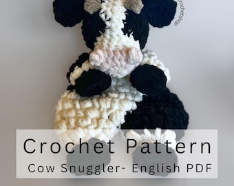 Modello per coccolare una mucca all'uncinetto: Amigurumi per principianti (modello in PDF)