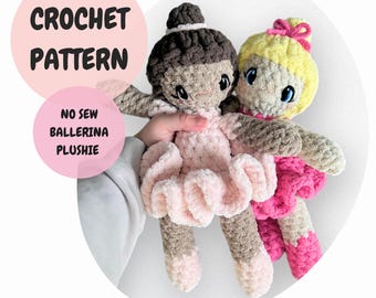 Crochet Pattern with Eye Embroidery Tutorial: Leah Ballerina, Amigurumi Doll, Crochet Doll, Crochet Tutorial, Eye Embroidery Tutorial