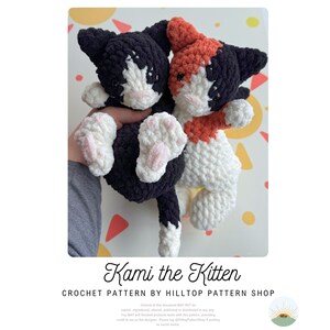 Kami the Kitten Crochet Pattern – Plushie or Snuggler PDF, Eye Embroidery Tutorial image 2