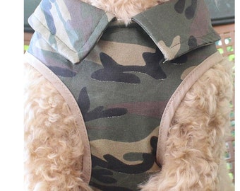 Dog Harness Small Sized Dog, Dog Clothing, Dog Harness Pattern, Adjustable Harness 100% Handmade, Camouflage