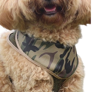 Adjustable Camouflage Dog Harness – Durable No-Pull Pet Vest with Bandana