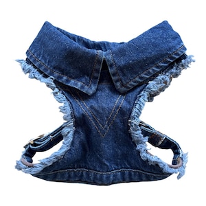 Denim Dog Harness, Harnais Chien, Denim Dog Vest, Hundegeschirr, Small Medium Dog Harness, Escape Proof Harness, Puppy Harness 100% Handmade