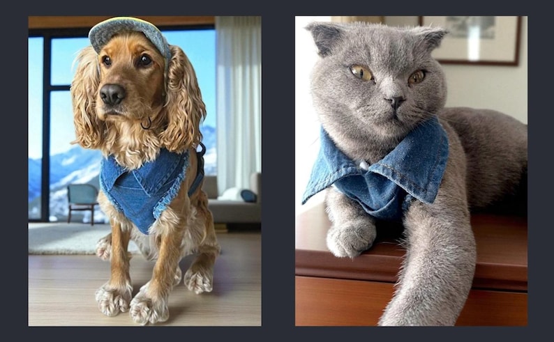 Adjustable Denim Dog Harness Vest Jacket for Small and Medium Dogs and Cats image 18