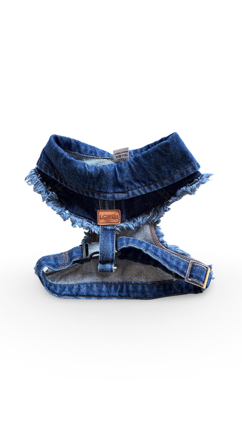 Adjustable Denim Dog Harness Vest Jacket for Small and Medium Dogs and Cats image 4
