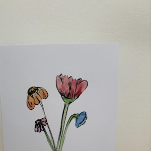 wenskaart met heldere bloemen voor haar, voor elke gelegenheid, bedankt, ik denk aan je, veel succes, verjaardag
