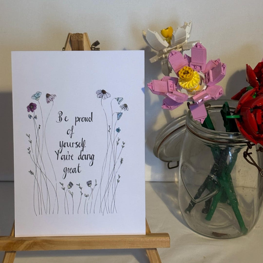 Floral Inspirational Quote Art Print, Petals and Positivity - Etsy