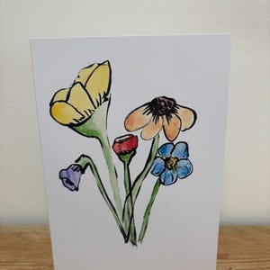 carte de voeux de fleurs colorées pour elle, pour toutes les occasions, en pensant à vous, bonne chance, merci, anniversaire