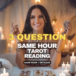 Lectura de tarot de 3 preguntas, a la misma hora, con información psíquica
