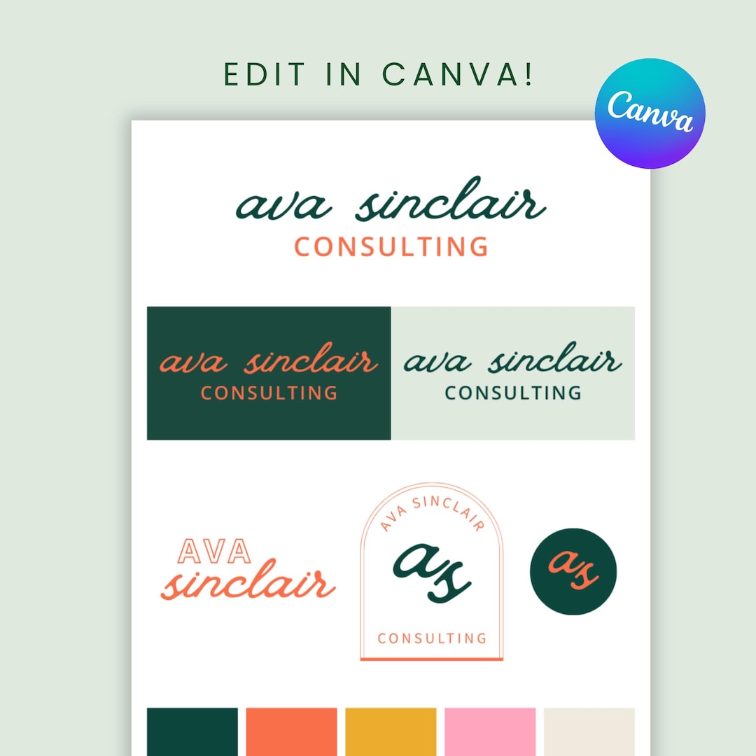 canva-brand-kit-bold-feminine-logo-template-instant-download-etsy