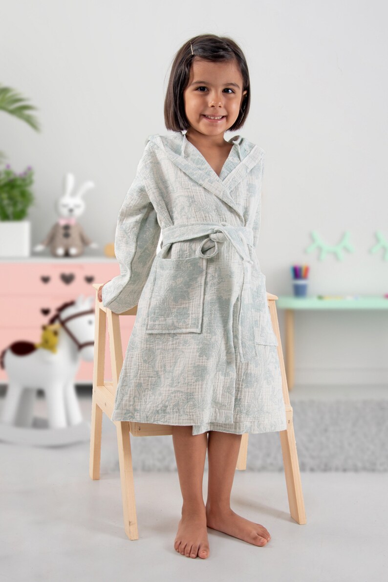 Personalized Bathrobe for Kids, Baby Muslin 4layers Bathrobe Baby