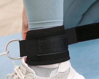 Ankle Strap for Cable Machines and Resistance Bands, Workout Cuff Attachment for Home and Gym, Glute Workouts, Extensions, Leg Extensions.