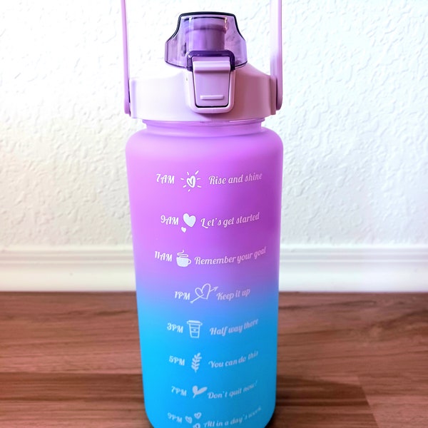 64oz Water Bottle with Straw, Half Gallon Water Bottle with Handles, Leak Proof BPA Free Drinking Bottle, Motivational Water Bottles with Dr