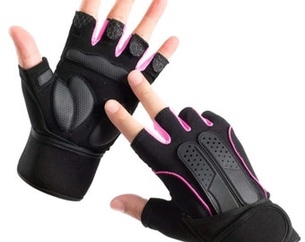 Weight Lifting Gloves - Fingerless Gym Gloves with Wrist Support, Improve Palm Protection, Extra Grip for Fitness, Lifting, Pull-Ups  Size M