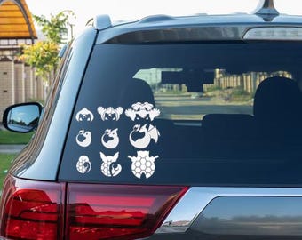 Pokeman Starter Vinyl Decal