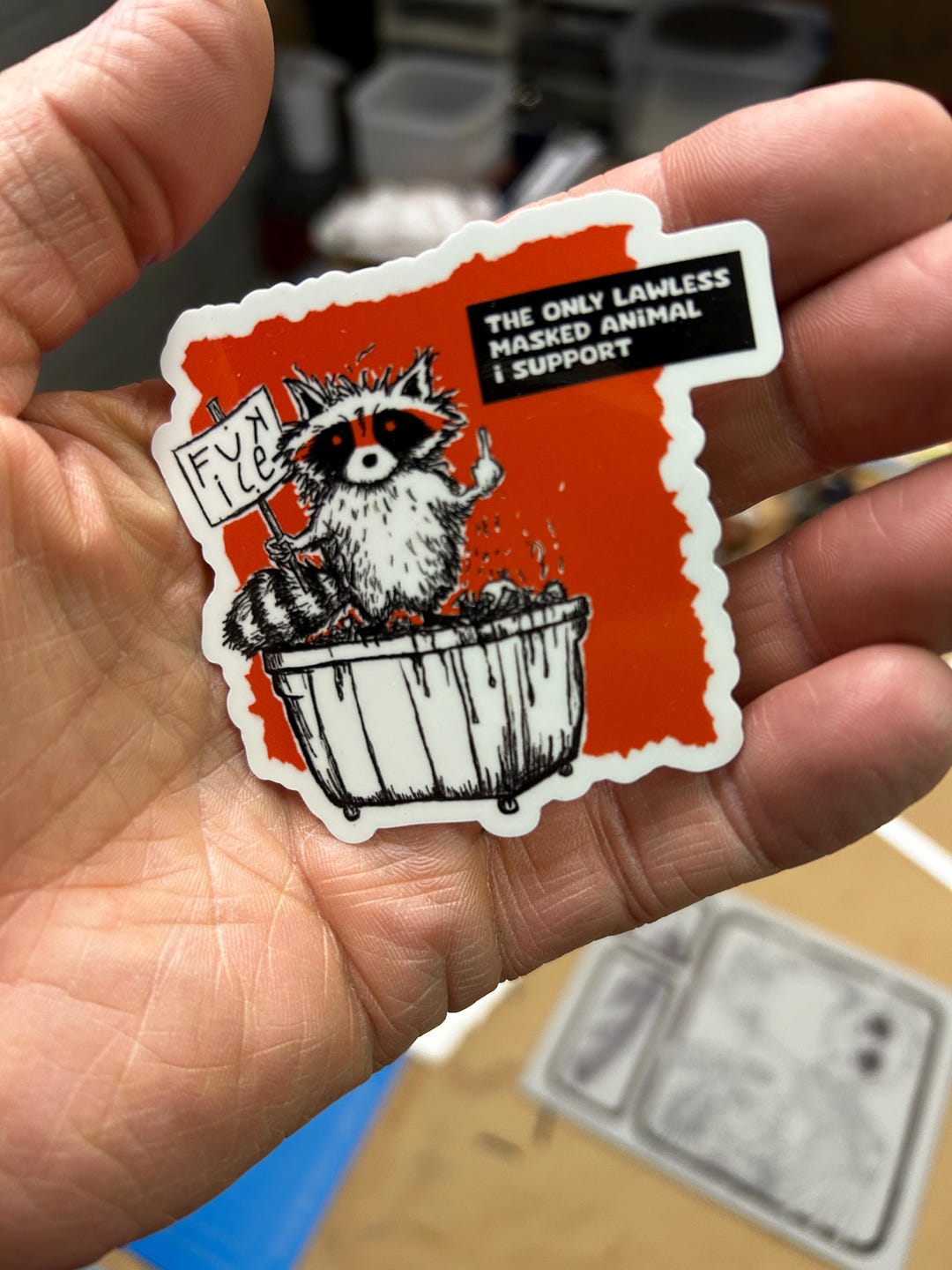 MASKED ANIMAL Sticker, Raccoon Sticker, Laptop Sticker, Water Bottle ...