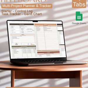 Hiveboard: Multi-Project Planner & Tracker | Control Log, Task Tracker and Gantt Chart | Google Sheets Template