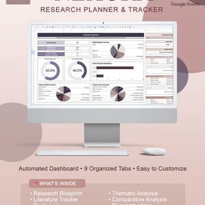 Nexora: onderzoeksplanner en -tracker | Literatuuroverzicht, thematische en vergelijkende analyse, onderzoeksjournaal, taaktracker | Google Spreadsheets