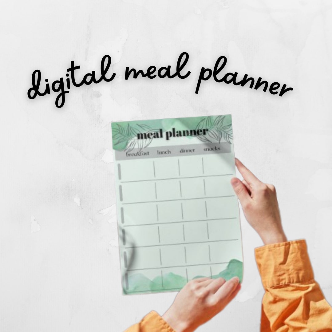 Digital Meal Planner, Aesthetic Pinterest Meal Planner, Printable Meal ...