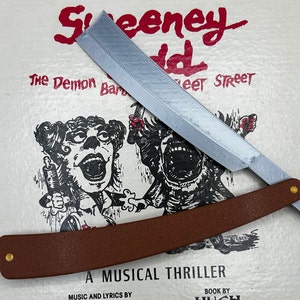 Sweeney Todd Straight Razor Prop | Sweeney Todd Prop | Straight Razor with Safe Blade | Sweeney Todd Musical Gift