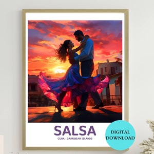 Salsa Dance Poster - Dance Poster - Printable Salsa Poster - Salsa Dancer - Printable Poster