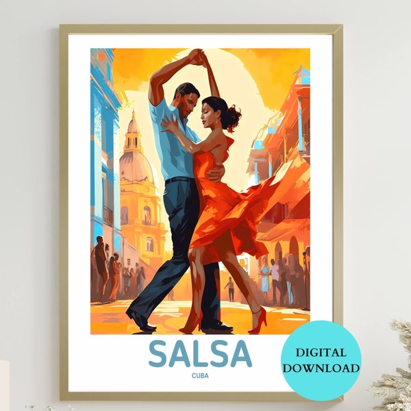 Printable Salsa Dance Poster - Dance Poster - Salsa Wall Art - Ideal for Salsa Dancer gift or Dance Teacher Gifts - Print Wall Art
