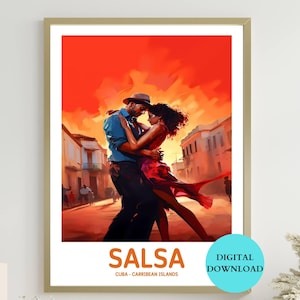 Salsa Dance Poster - Dance Poster - Printable Salsa Poster - Contemporary Salsa Poster - Ideal for Salsa Dancer gift - Dance Teacher Gifts