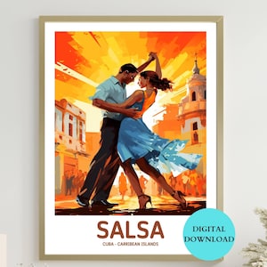 Printable Salsa Dance Poster - Dance Poster - Salsa Wall Art - Ideal for Salsa Dancer gift or Dance Teacher Gifts - Print Wall Art