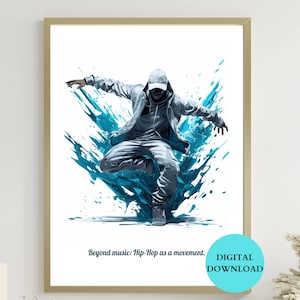 Cartel de Hip Hop - Cartel de danza - Cartel de hip hop imprimible - Ideal para decoración de estudio de danza o regalos de profesores de danza