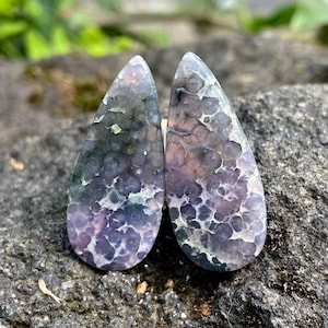 Grape Agate Pair Cabochon | Polished Botryoidal Chalcedony