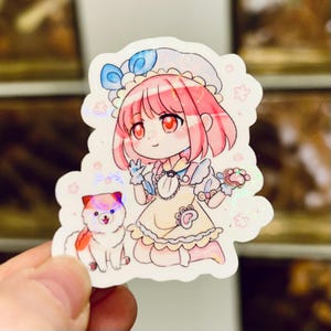 Infinity Nikki Grooming Outfit Flower Holographic Vinyl Sticker