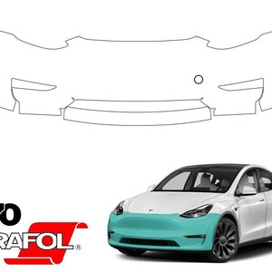 thumbnail image 2 of Paint Protection Film (PPF) Kit For 2025 Tesla Model Y Juniper - 8.5 Mil TPU, Precut For Front Bars & Headlights (6 Pieces) 2 of 10