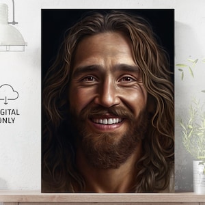 Jesus Portrait Bible Verse Wall Art Printable Jesus Painting Jesus Wall Art Jesus Picture Watercolor Jesus Home Decor Printable Christian