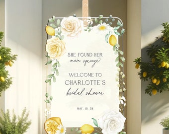 She Found Her Main Squeeze Sign, Bridal Shower Welcome Sign, Main Squeeze Bridal Shower Sign, Lemon Bridal Shower Decorations