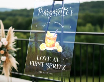 Aperol Spritz Bridal Shower Welcome Sign, Love At First Spritz Bridal Shower Sign, Spritz Bachelorette Decorations MyrtleRoyalBoutique