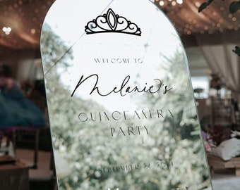 Quinceanera Welcome Sign, Quince Sign, Mis Quince Mirror Sign, Quinceanera Sign, Quinceanera Decorations