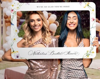 Wildflower Bridal Shower Photo Booth, Bridal Shower Photo Props Frame, Bride-to-Be Props, Bridal Shower Selfie Frame, Wildflower Decorations