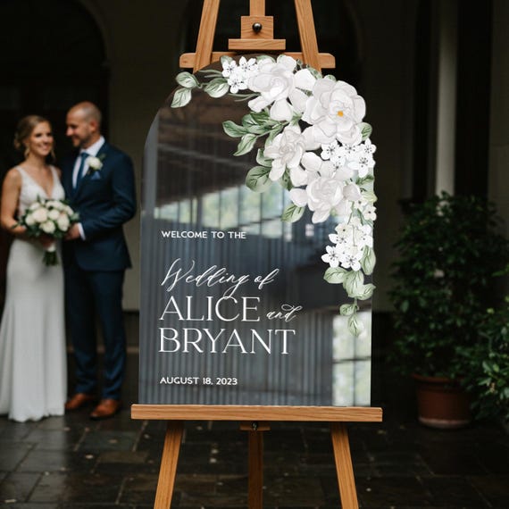 Wedding Welcome Sign, Mirror Wedding Sign, Floral Wedding Sign, Welcome Mirror Sign, Gold Wedding Decorations, Mirror For Wedding Sign