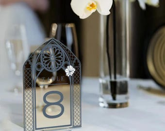 Vintage Wedding Table Numbers, Teal Wedding Table Signs, Frosted Acrylic Or Mirrors Table Numbers, Wedding Table Decorations