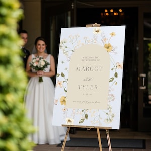Letrero de boda con flores silvestres, letrero de bienvenida floral, decoraciones de boda con flores silvestres MyrtleRoyalBoutique PVC Board