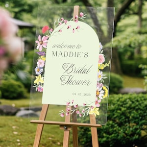 Floral Bridal Shower Sign, Wildflowers Bridal Shower Welcome, Welcome To Bridal Shower Sign, Floral Bridal Shower Decorations