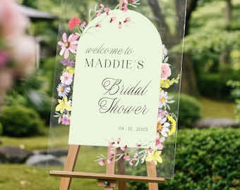 Floral Bridal Shower Sign, Wildflowers Bridal Shower Welcome, Welcome To Bridal Shower Sign, Floral Bridal Shower Decorations