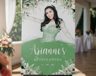 Quinceanera Photo Welcome Sign, Quinceanera Sign, Custom Mis Quince Sign, Quinceanera Entrance Sign, Quince Decoration MyrtleRoyalBoutique
