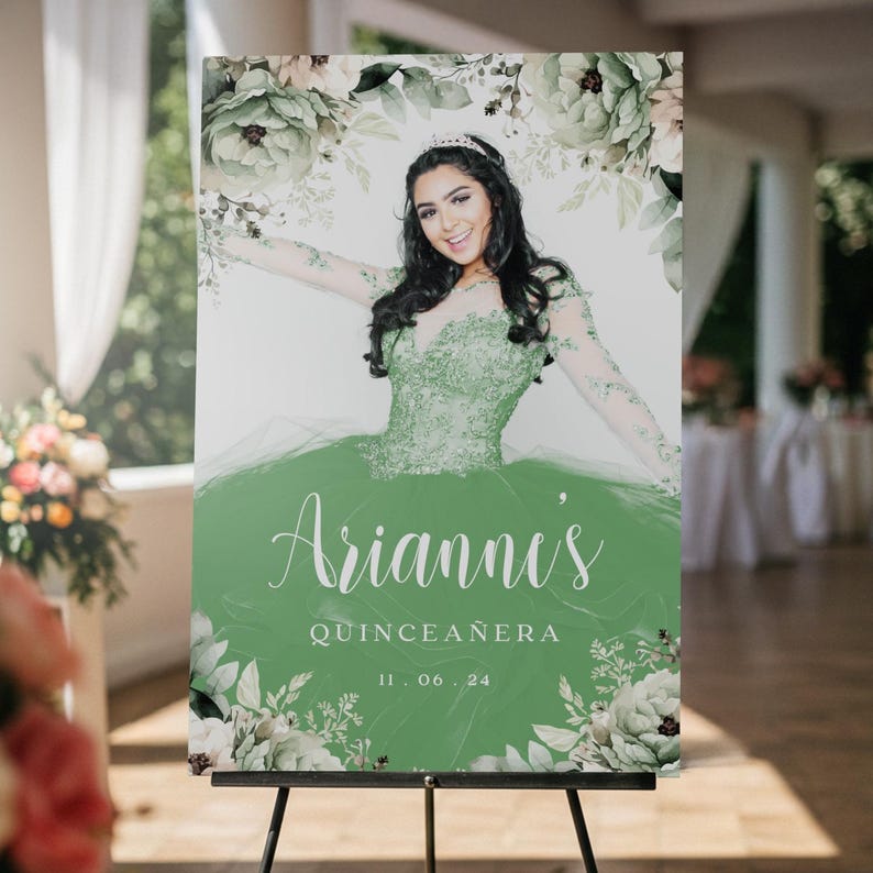 Quinceanera Photo Welcome Sign, Quinceanera Sign, Custom Mis Quince Sign, Quinceanera Entrance Sign, Quince Decoration MyrtleRoyalBoutique Acrylic