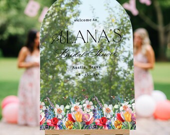 Wildflowers Bridal Shower Sign, Floral Bridal Shower Welcome Sign, Wildflowers Bridal Shower Decorations MyrtleRoyalBoutique